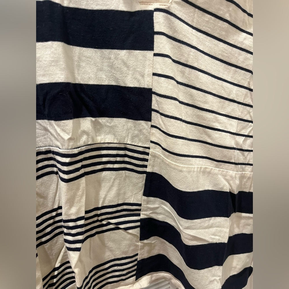 KULE Black and White Striped Long Sleeve Polo - Picture 5 of 7